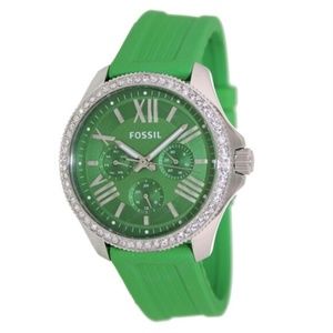 NWOT Fossil Watch - Cecile Green Dial Green Silicon Strap Ladies Watch